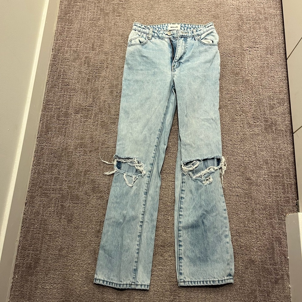 Rollas original high rise straight jeans